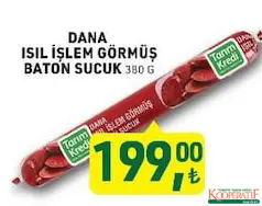 TARIM KREDİ DANA ISIL İŞLEM GÖRMÜŞ BATON SUCUK 380 G fiyat ve kampanya bilgisi